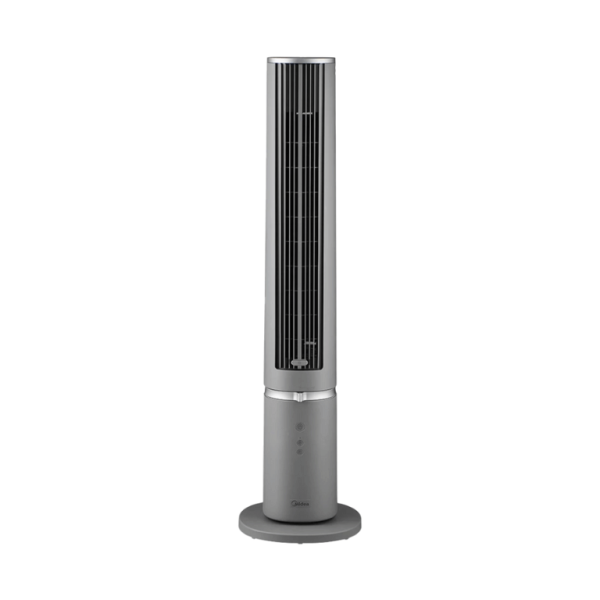 Tower fan for quiet, space-saving room cooling