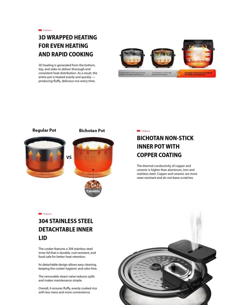 Toshiba 1.8L Umami Digital Rice Cooker Features