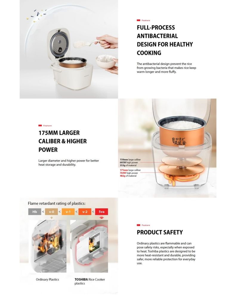 Toshiba 1.8L Umami Digital Rice Cooker Features