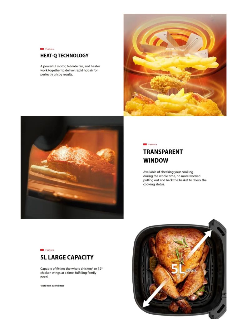 Toshiba 5L Digital Air Fryer Features