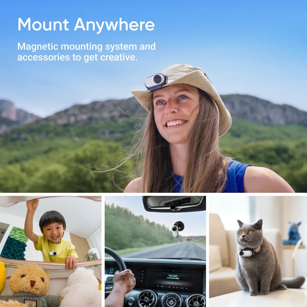 Insta360 GO 3S mount anywhere magnetic camera use