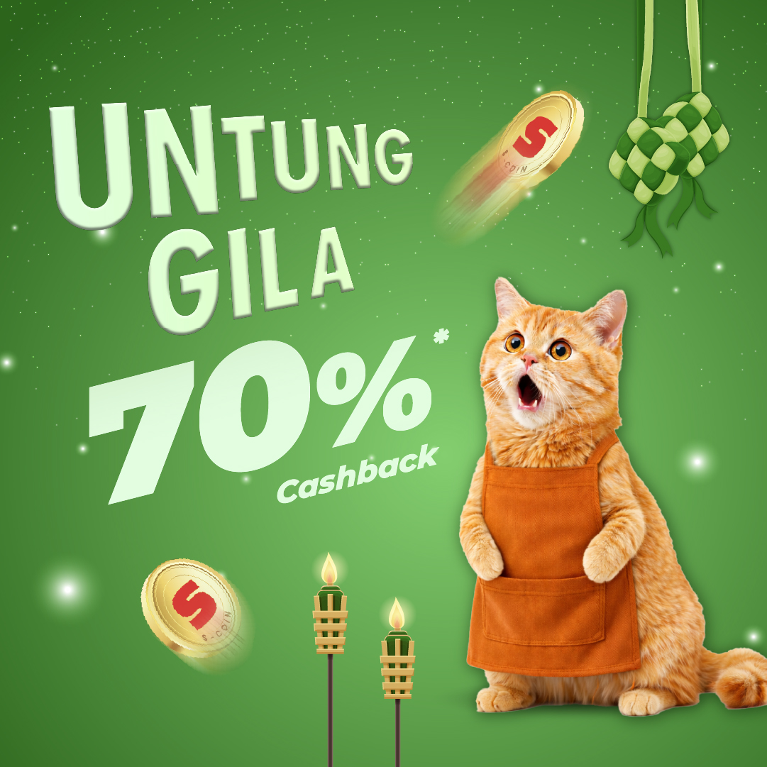 Untung Gila 70% S-Coin Cashback
