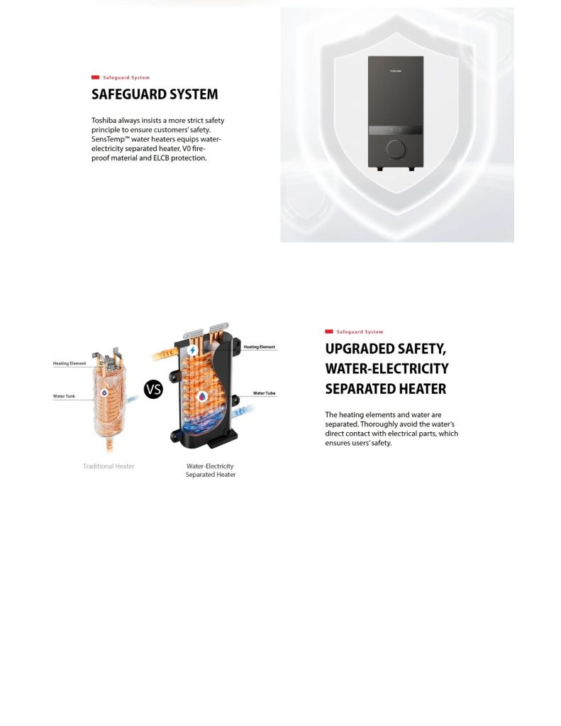 Water-electricity separated heater for enhanced safety