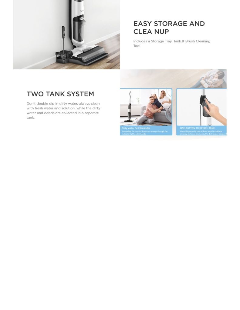 Midea 3 in 1 Floor Washer Features