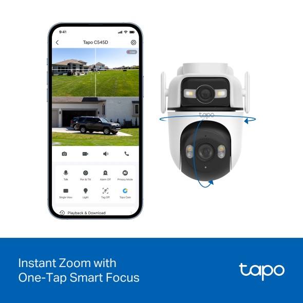 Tapo C545D instant zoon with one-tap smart focus