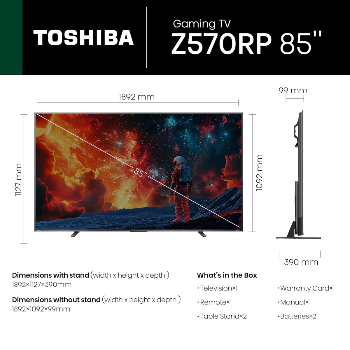 85" Z570RP QLED 4K Smart TV - Image 7