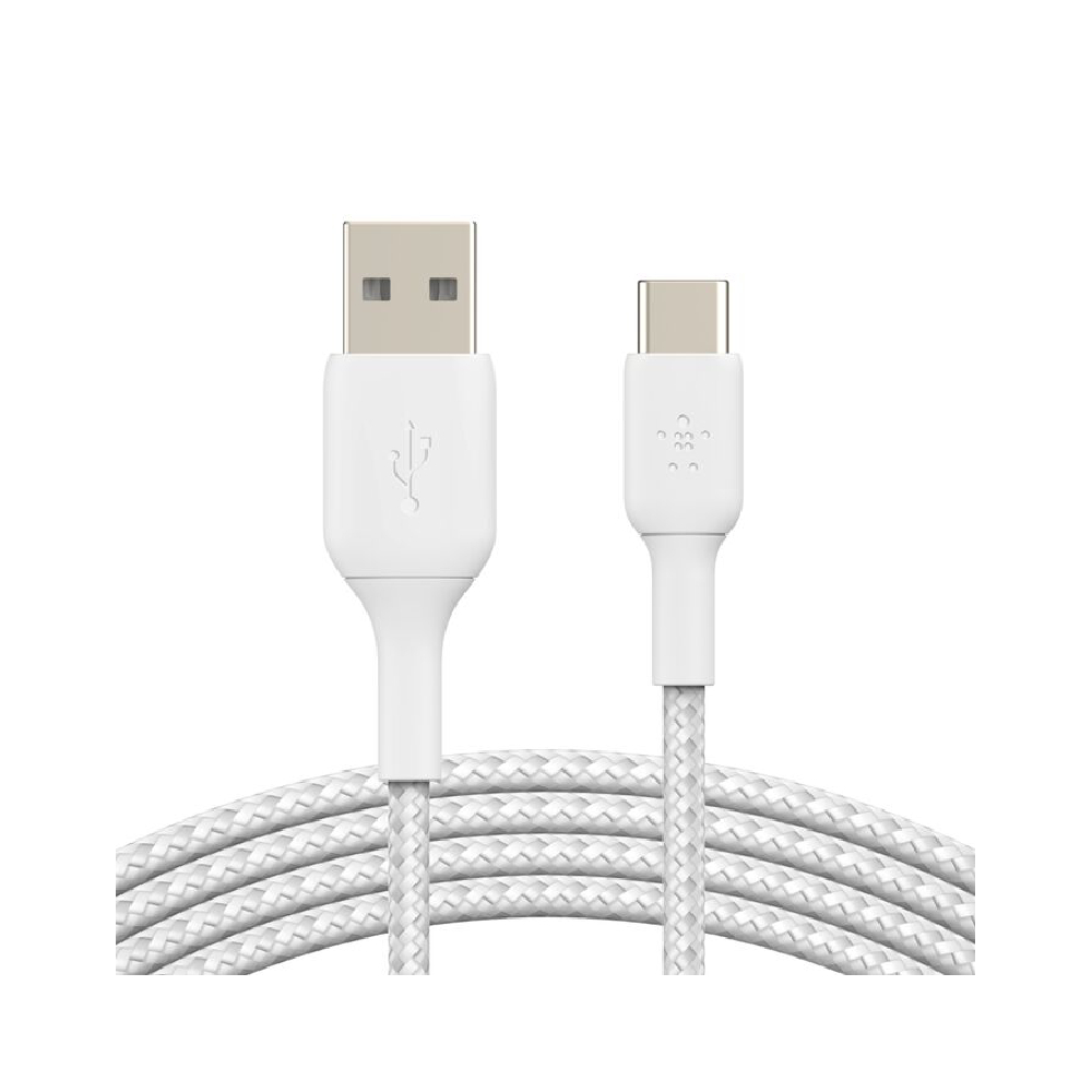 Belkin 1M Braided USB-C to USB-A Cable BoostCharge series white