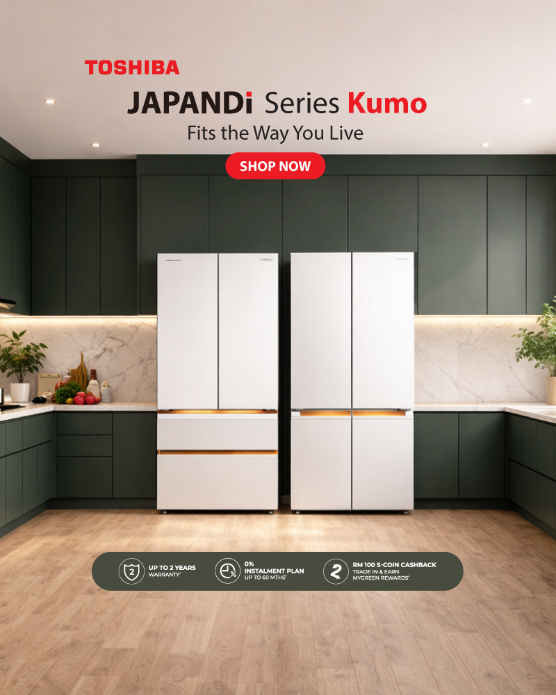 TOSHIBA JAPANDi Series Kumo. Get 0% instalments up to 60 months and RM100 S-Coin cashback on refrigerators. SHOP NOW.
