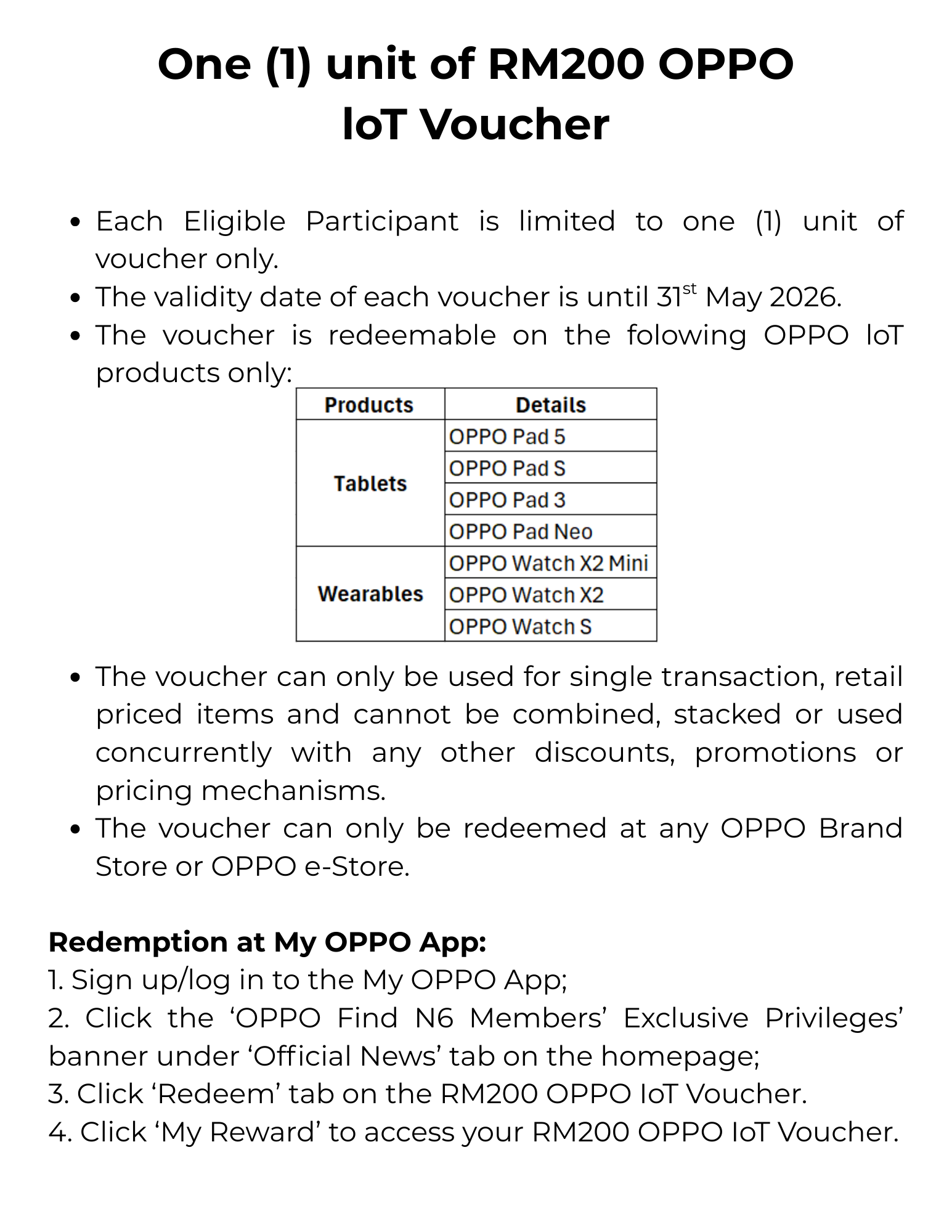 Step for claim my oppo app offer