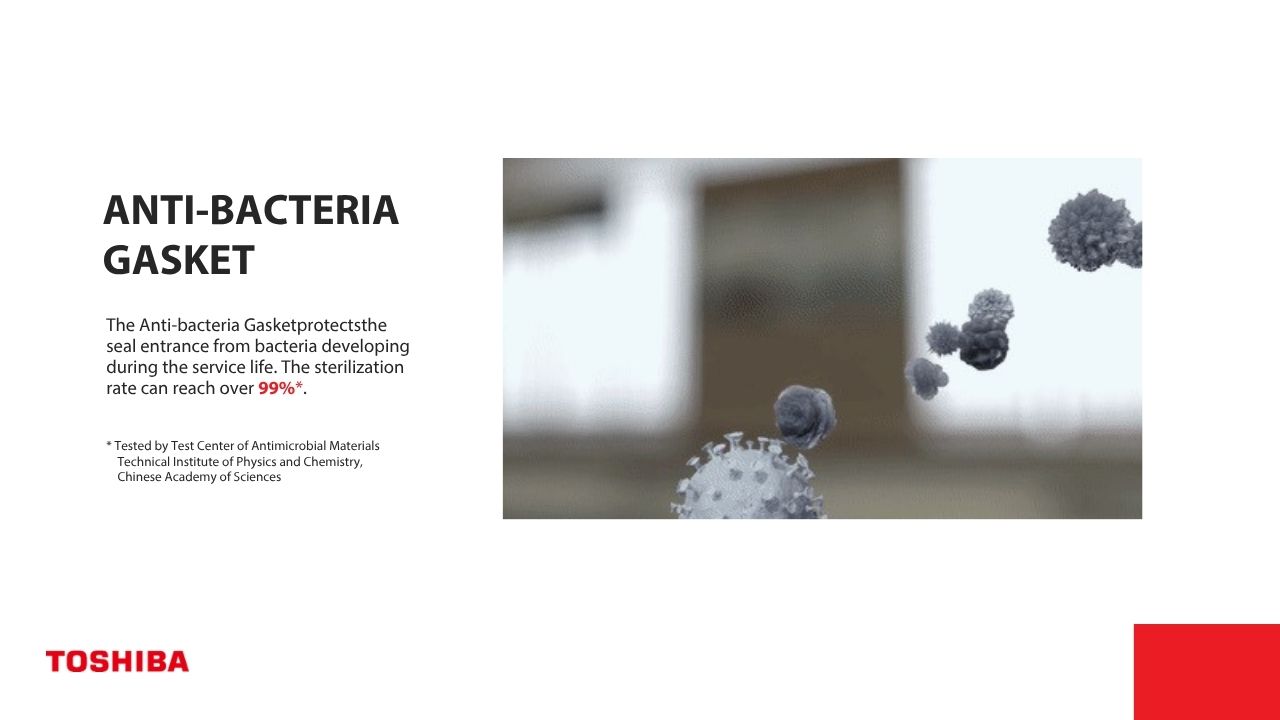 Anti bacteria gasket protects against germs buildup
