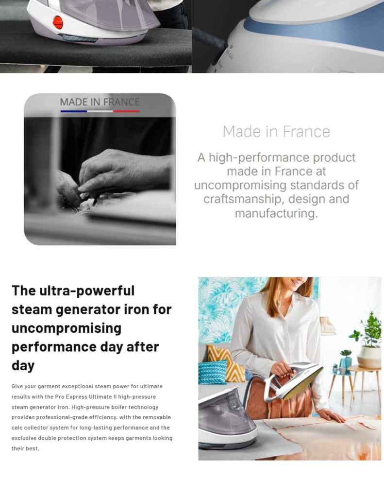 Tefal PRO EXPRESS ULTIMATE II features