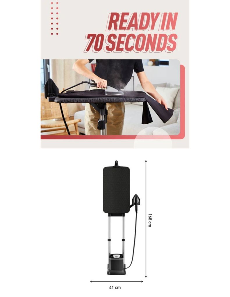 Tefal QT1510 2980W IXEO+ All In One Iron Steamer Station Garment Steamer TEF-QT1510 features