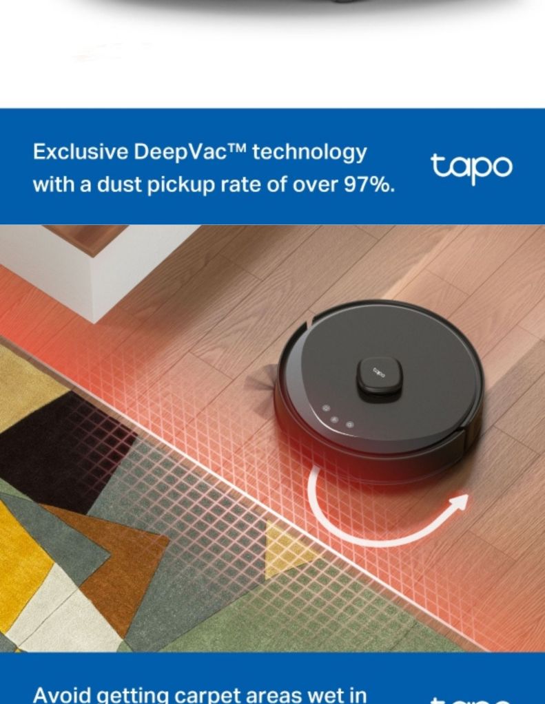 TP-Link Tapo RV30 Max Plus 5300Pa Hyper Suction LiDAR Navigation Robot Vacuum & Mop TP-TAPORV30MAXPLUS descriptions
