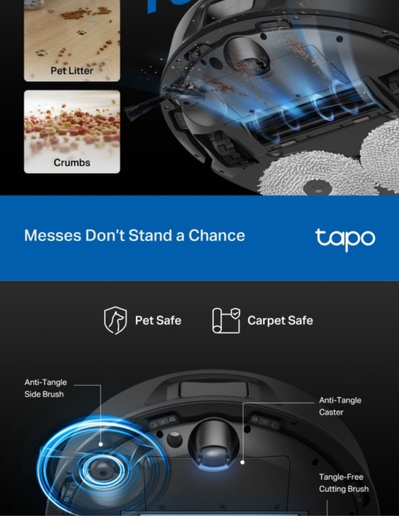 TP-Link Tapo RV50 Pro Omni Self-Cleaning Robot Vacuum & Mop TP-TAPORV50PROOMNI descriptions