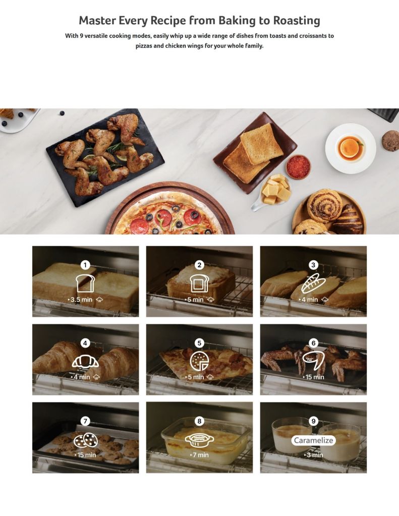 Acerpure 10L Smart Steam Oven ACP-KV1 features
