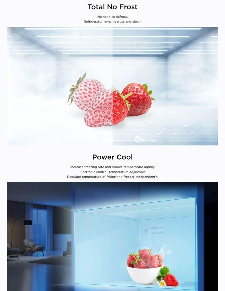 TCL 585L Side-by-Side Fridge TCL-TRS585AGWP features