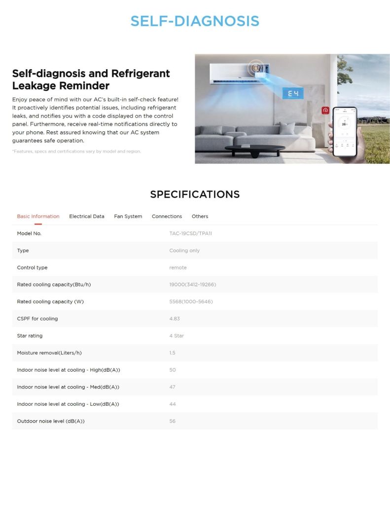 TCL 2.0HP-2.5HP Gentle Cool Inverter Air Conditioner features