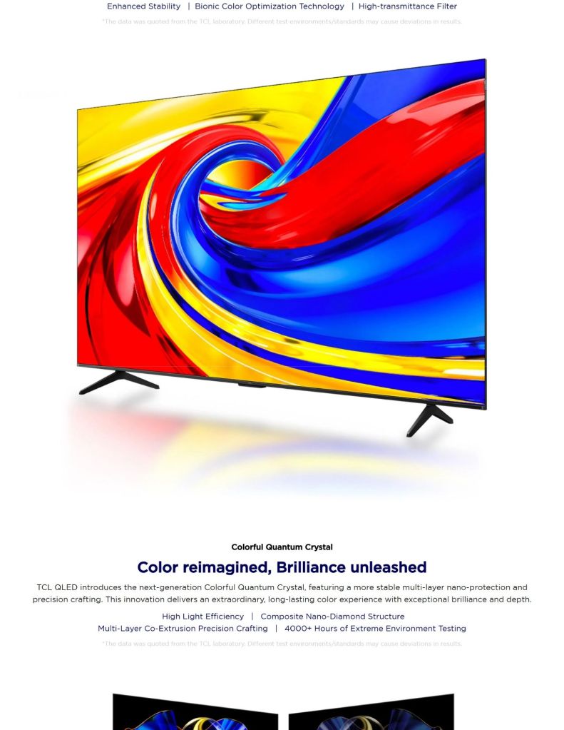 TCL 85" T6D Premium QLED TV TCL-85T6D features