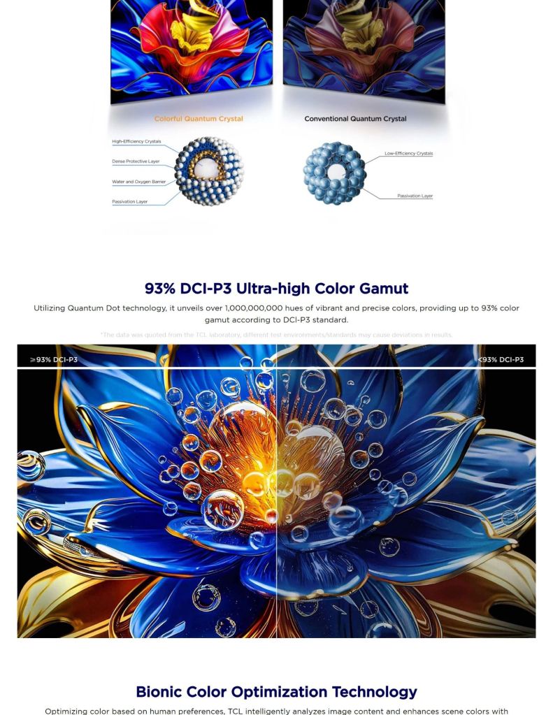 TCL 85" T6D Premium QLED TV TCL-85T6D features