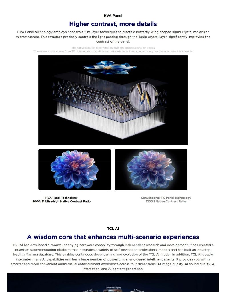 TCL 85" T6D Premium QLED TV TCL-85T6D features