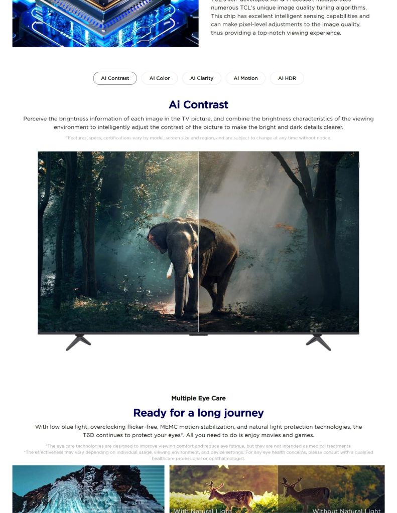 TCL 85" T6D Premium QLED TV TCL-85T6D features