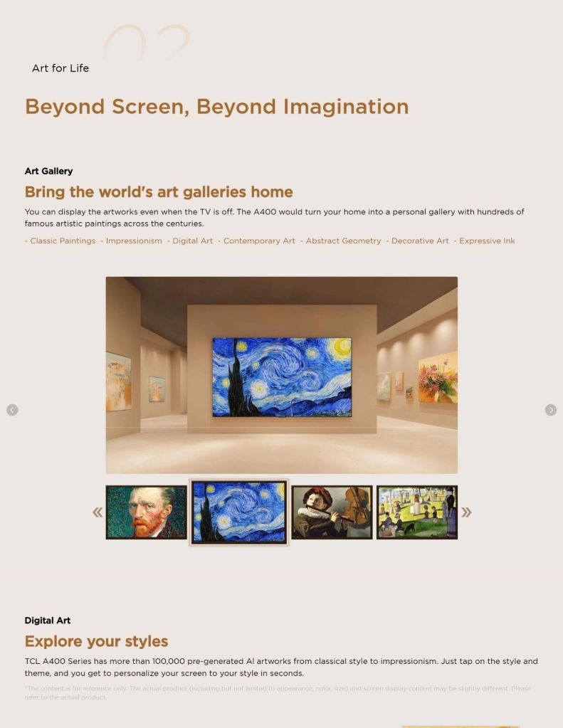 TCL 65"-75" A400 Premium QLED TV features