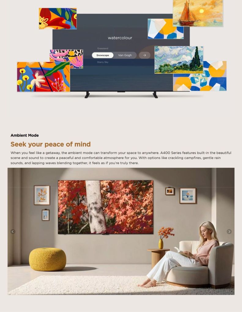 TCL 65"-75" A400 Premium QLED TV features