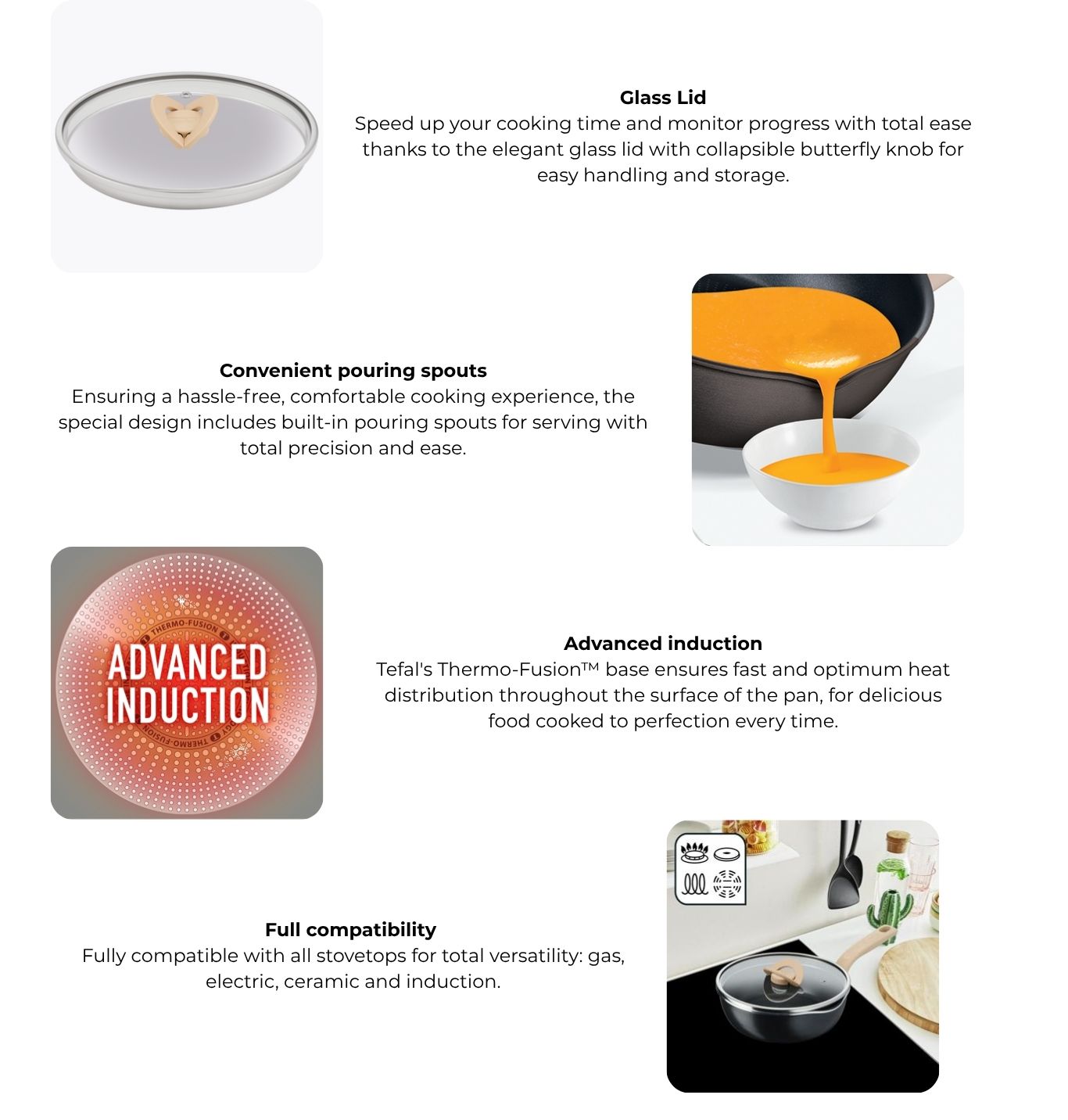 Compatible with gas, electric, ceramic, and induction