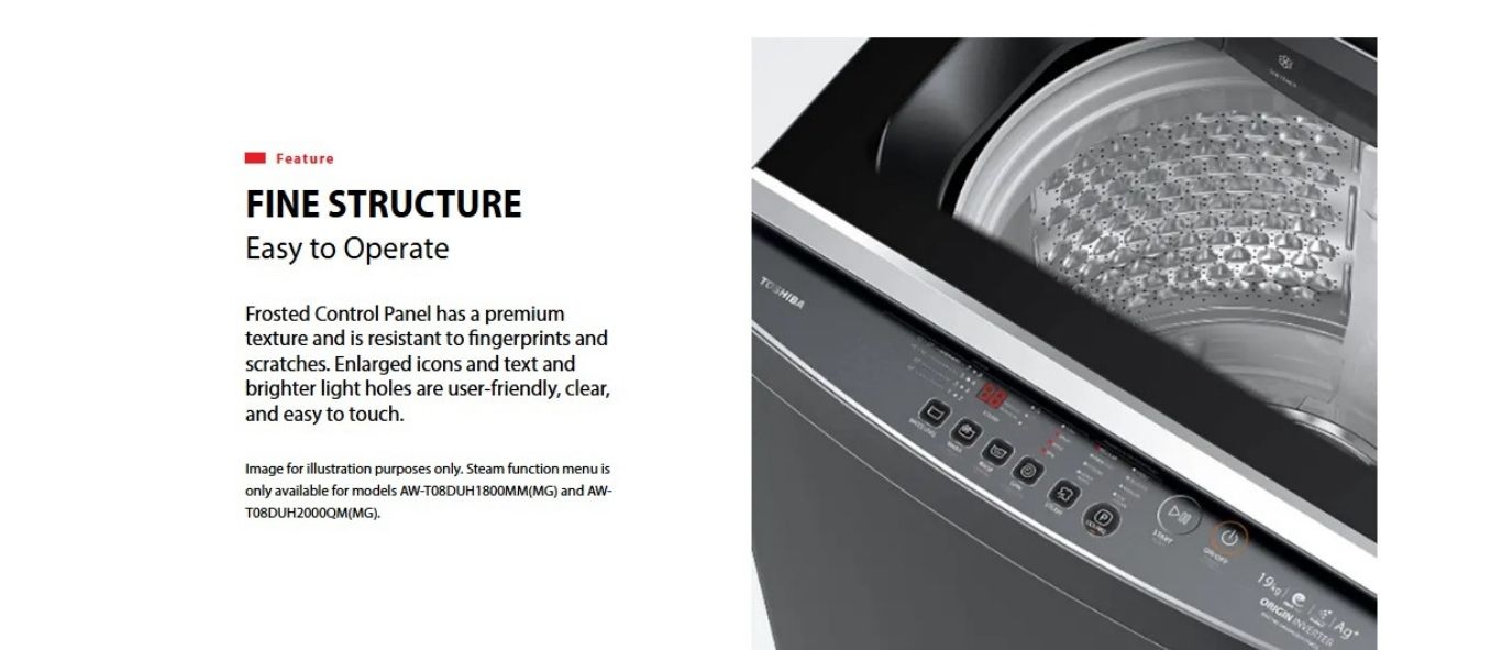 Easy control panel with clear digital display