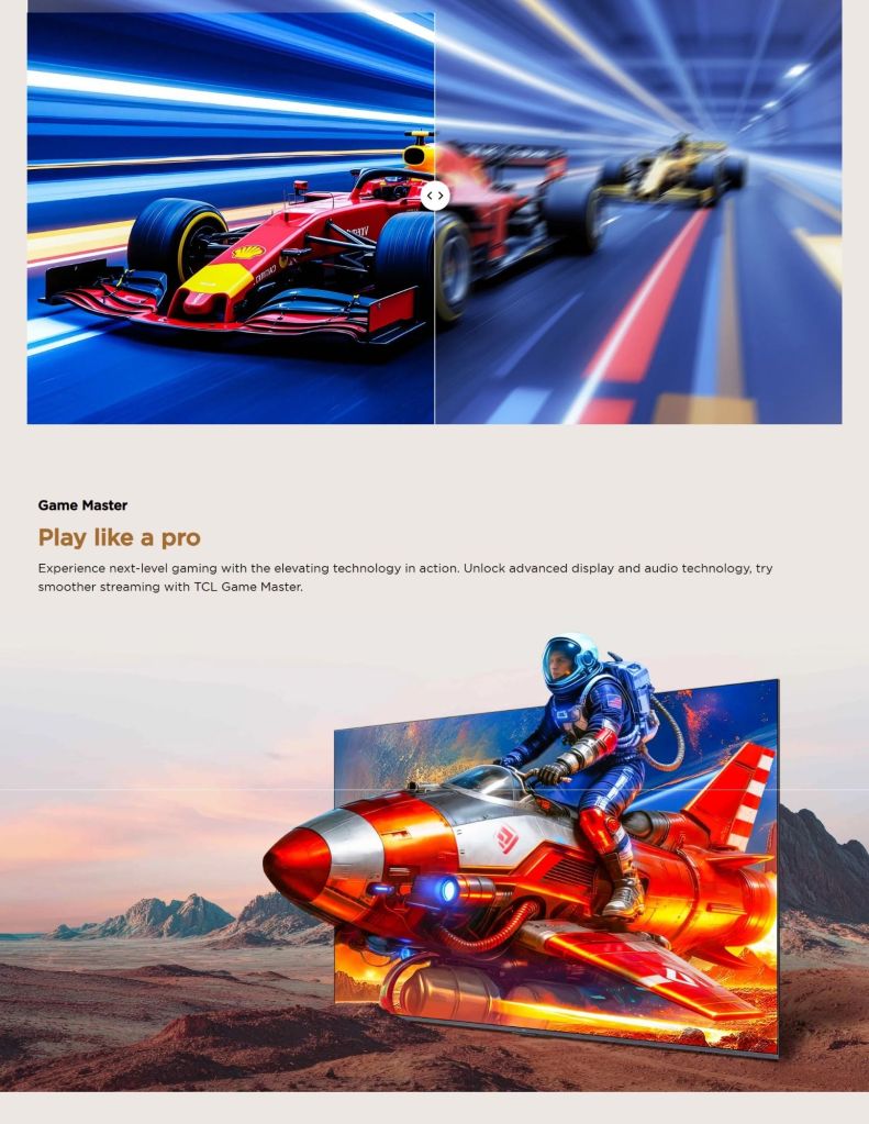 TCL 65"-75" A400 Premium QLED TV features