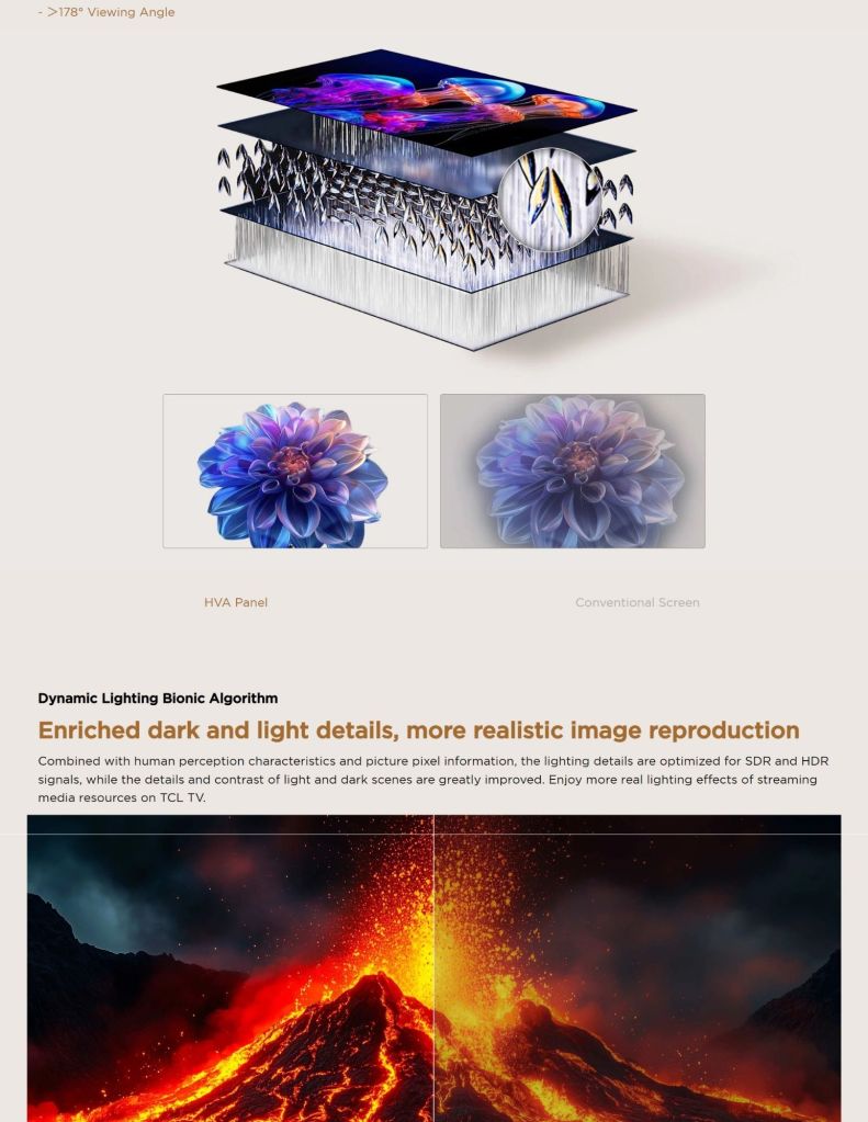 TCL 65"-75" A400 Premium QLED TV features