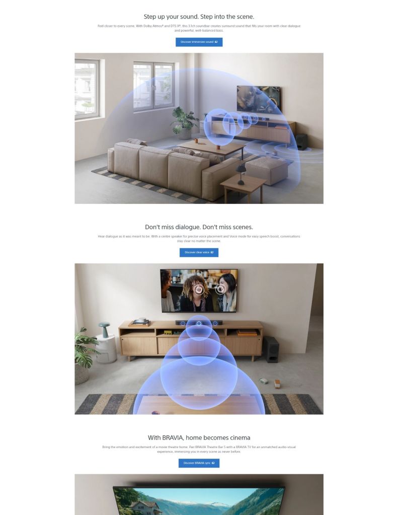 Sony BRAVIA Theatre Bar 5 | 3.1ch Soundbar with powerful wireless subwoofer | Dolby Atmos® SNY-HTB500 features