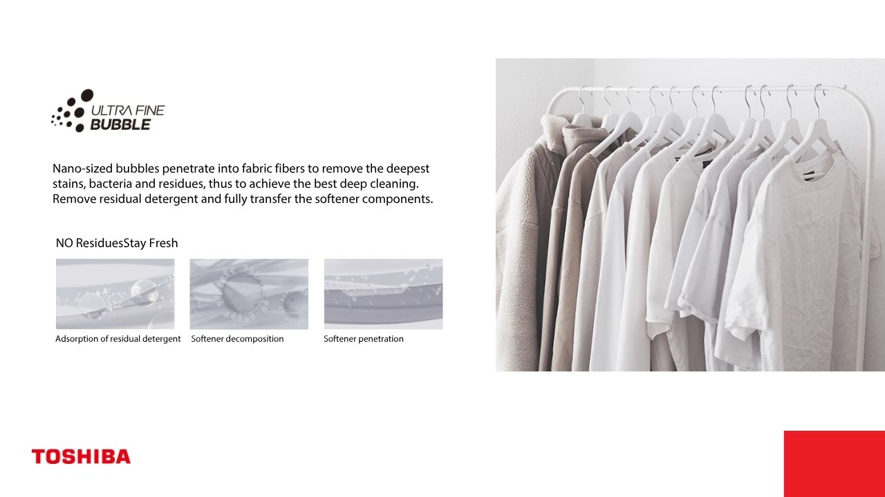 Ultra fine bubble deep cleaning for fresher clothes