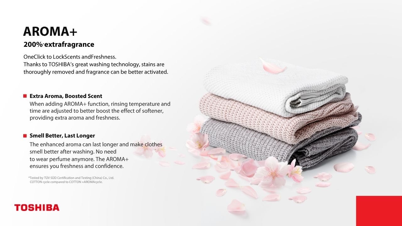 Aroma+ boosts fragrance and freshness on clothes
