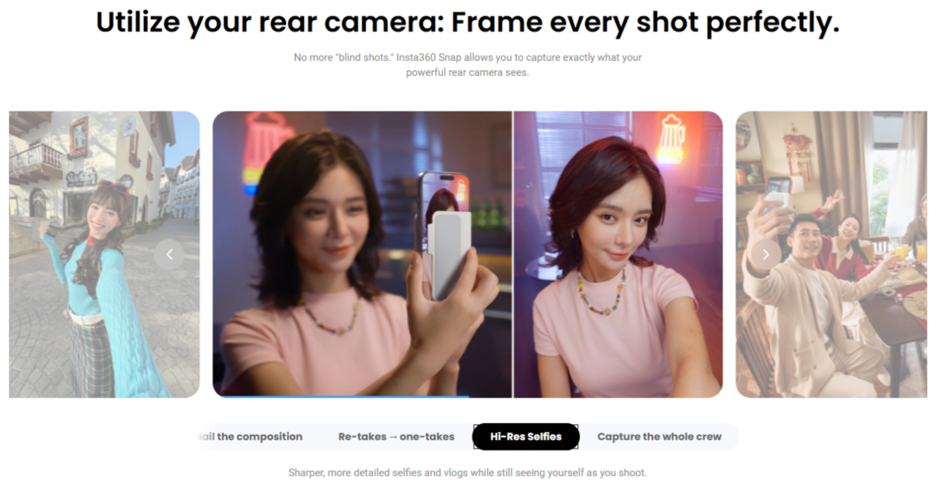 Rear camera preview for perfectly framed selfie