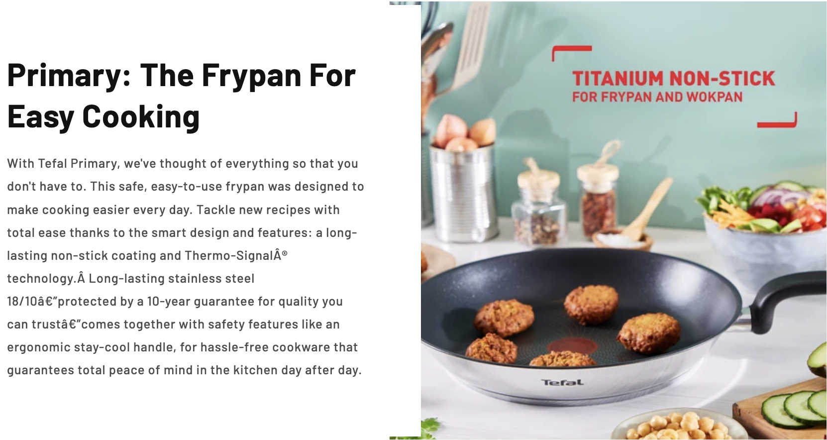 Tefal 24cm Primary Frypan TEF-E3090404