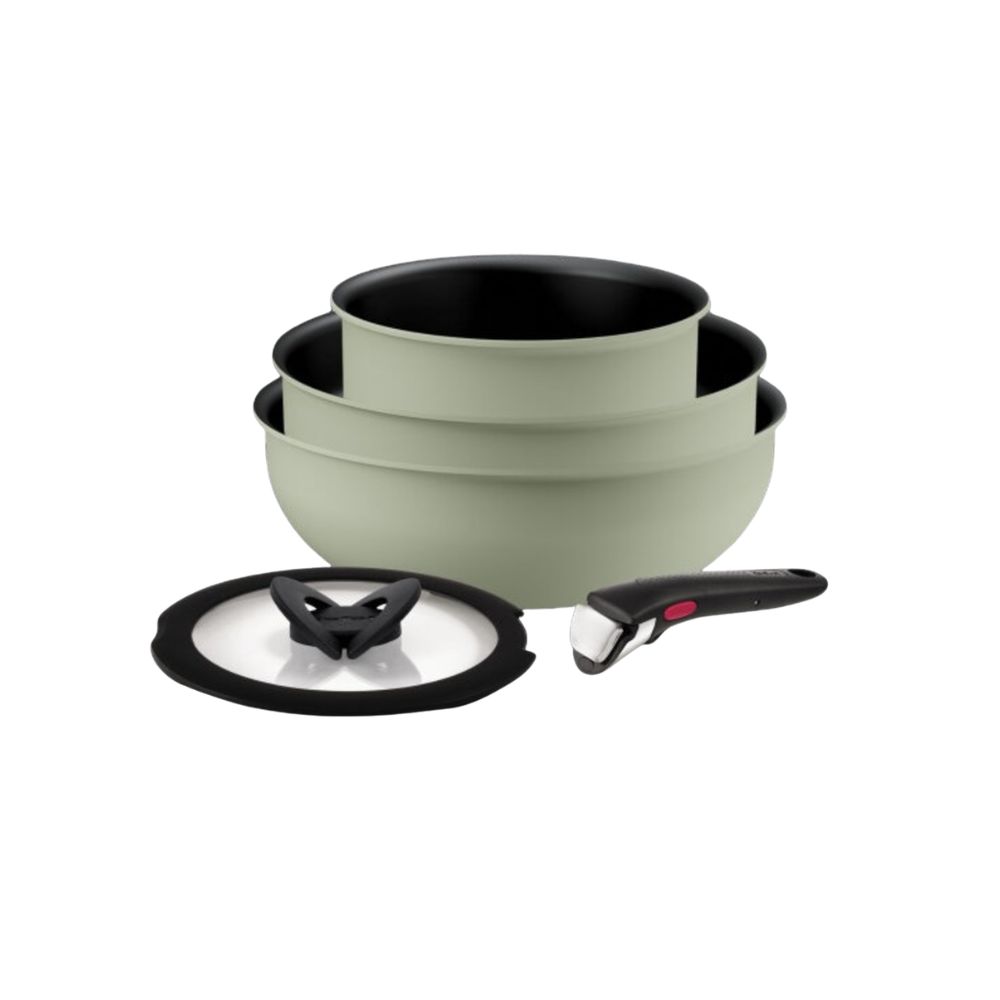 Tefal 5 Pcs Ingenio SD Green (FP24+WOK 26+SCP16+Lid+Handle) TEF-L825S5