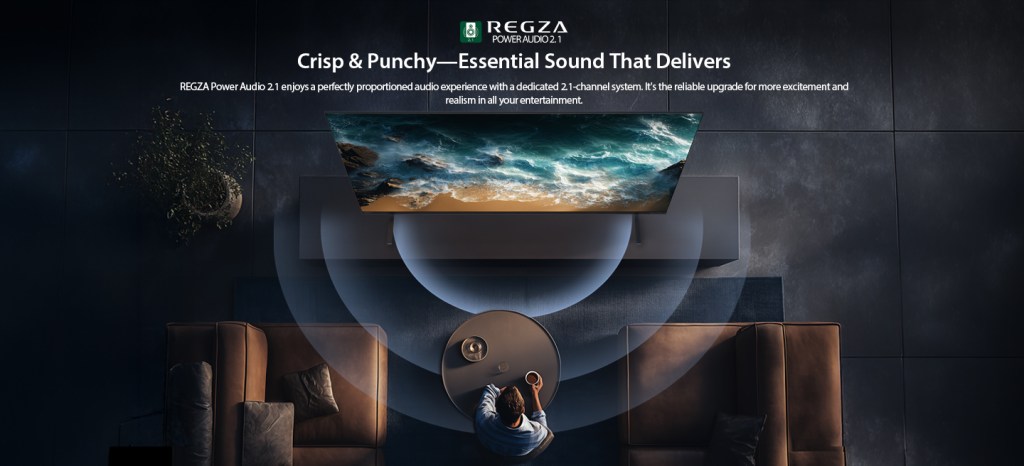 Close-up of Toshiba Z670SP TV's REGZA Power Audio 2 an immersive audio experience