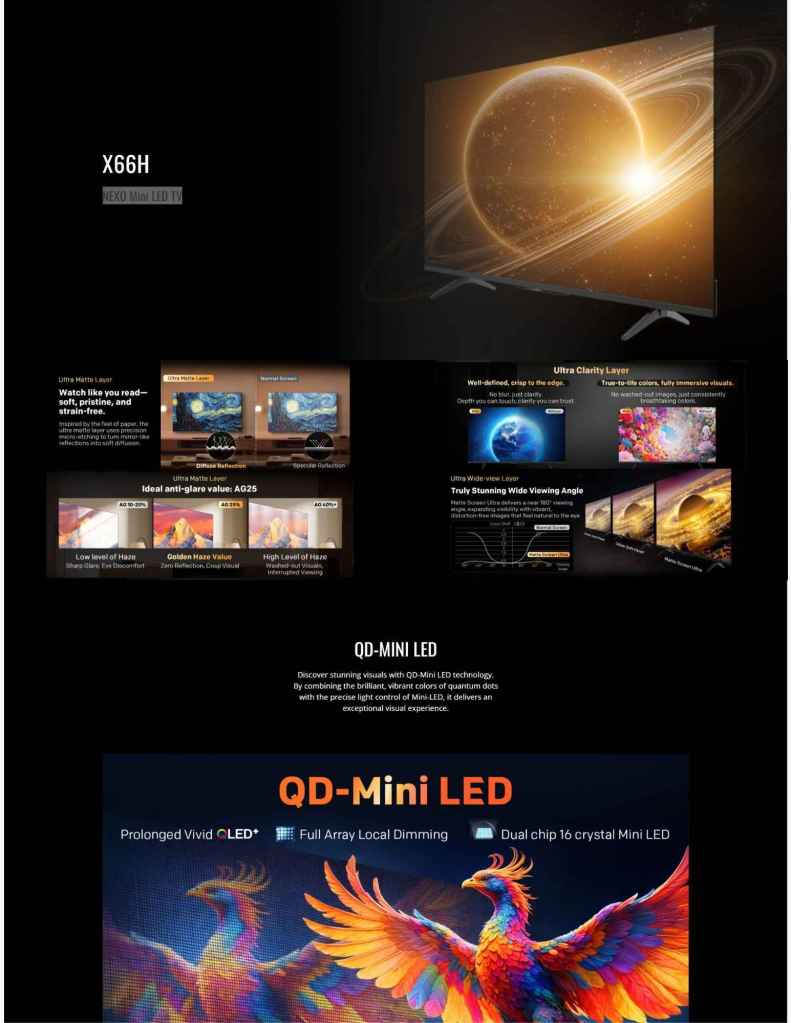 Skyworth 65" X66H NEXO QD Mini LED TV SKY-65X66H