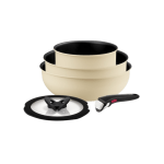 Tefal 5 Pcs Ingenio SD Beige (FP24+WOK 26+SCP16+Lid+Handle) TEF-L826S5