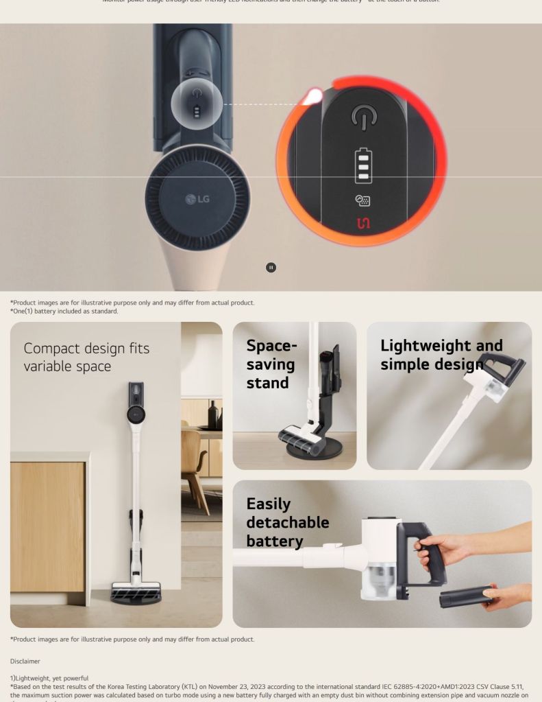 LG CordZero™ A9 Air Vacuum Cleaner features