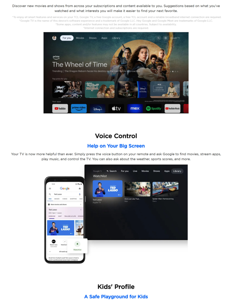 TCL 55" P6L 4K Smart TV TCL-55P6L features