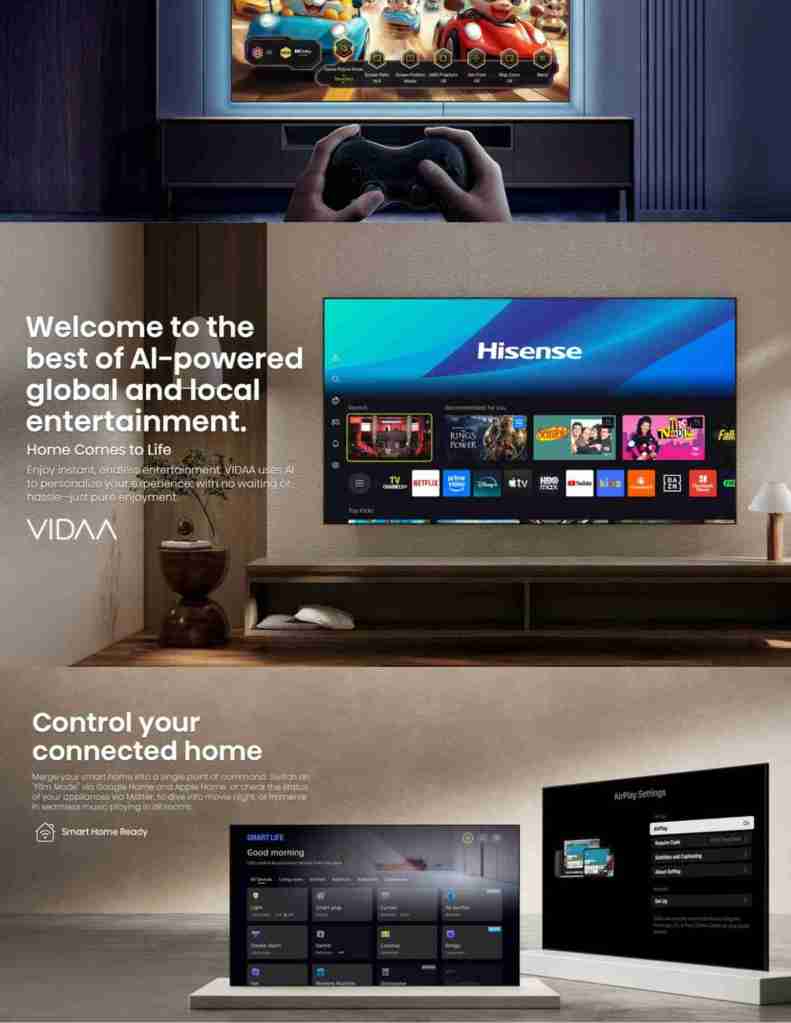 Hisense U6SE Mini LED UHD/4K VIDAA Smart TV Features