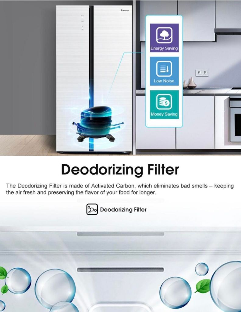 Hisense 660L Side-by-Side Fridge HSE-RS11636N4AWU deodorizing filter