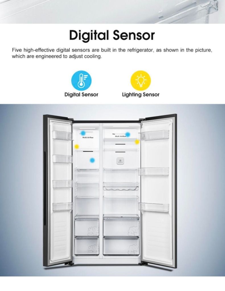 Hisense 660L Side-by-Side Fridge HSE-RS11636N4AWU digital sensor