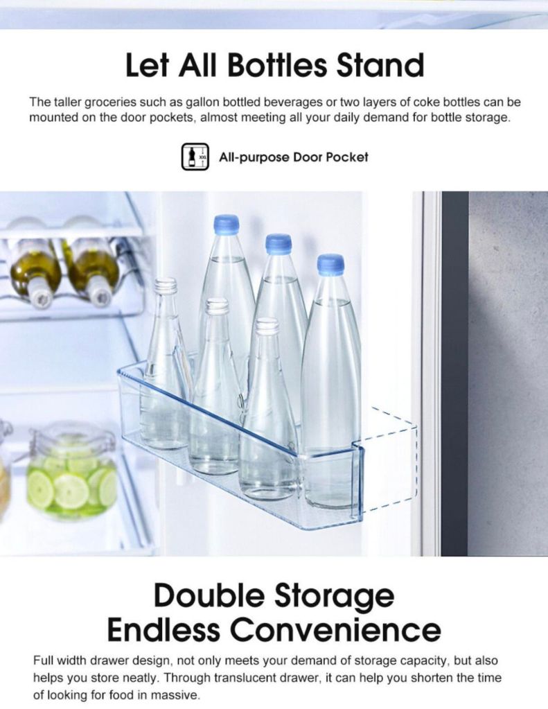 Hisense 660L Side-by-Side Fridge HSE-RS11636N4AWU let all bottle stand and double storage
