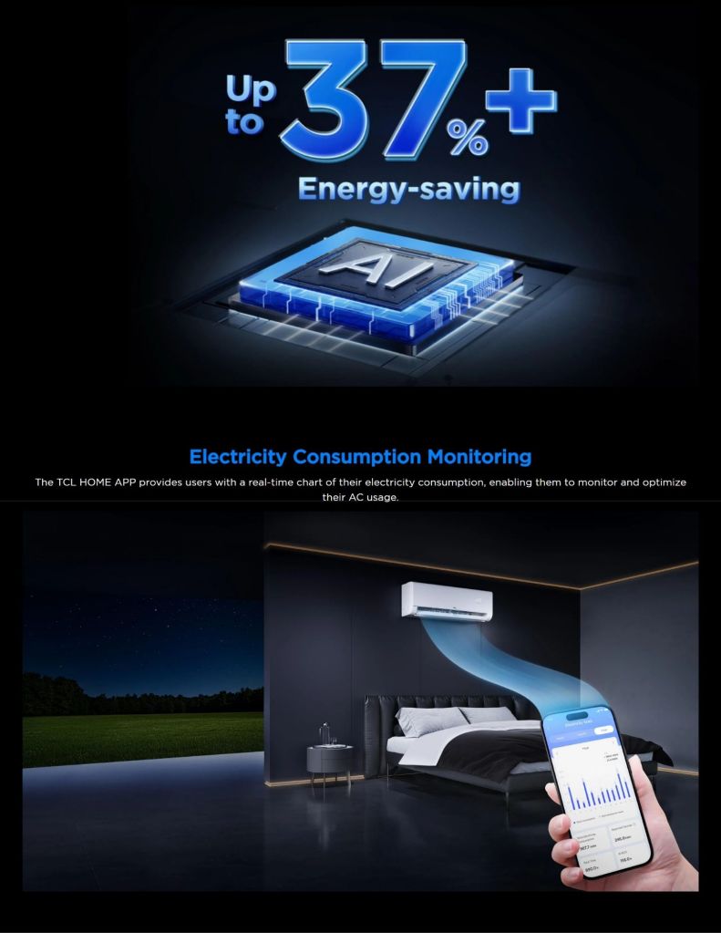 TCL 1.0HP-2.5HP VoxIN Inverter Air Conditioner with electricity consumption monitoring