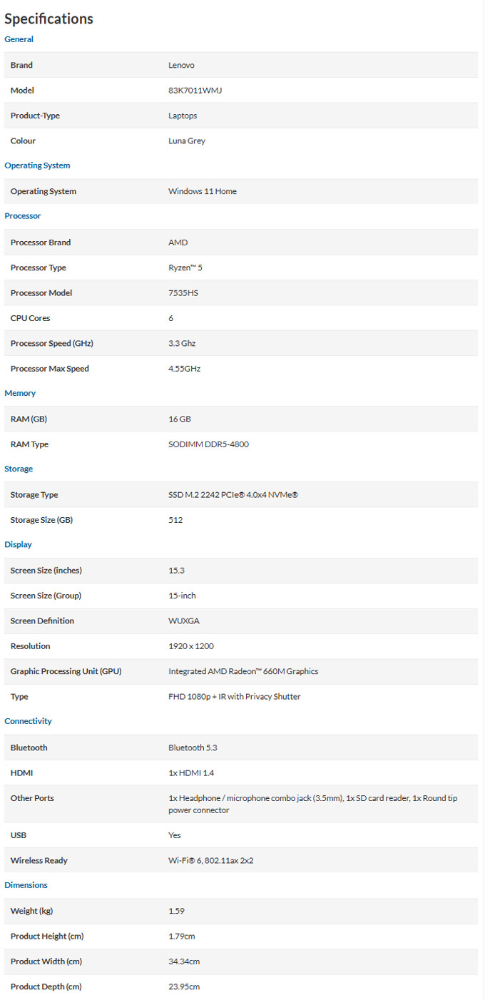 IdeaPad-Slim-3-LEN-83K7011WMJ-description-specification