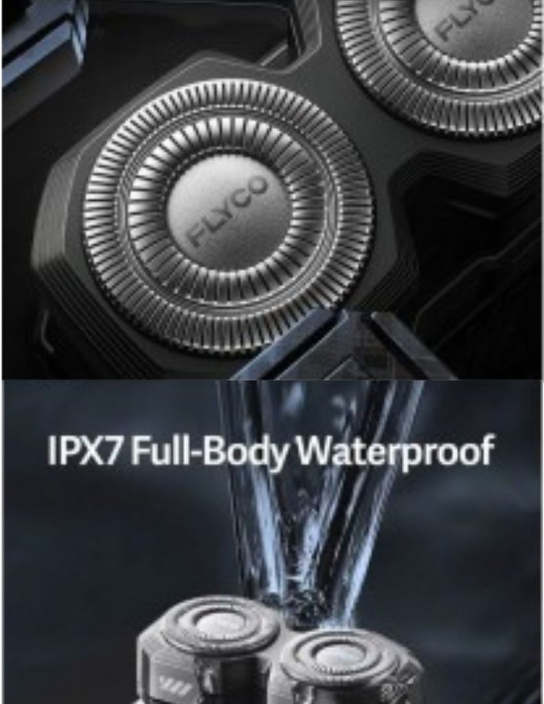Close-up of FLYCO F001 Electric Shaver IPX7 Full Body Waterproof