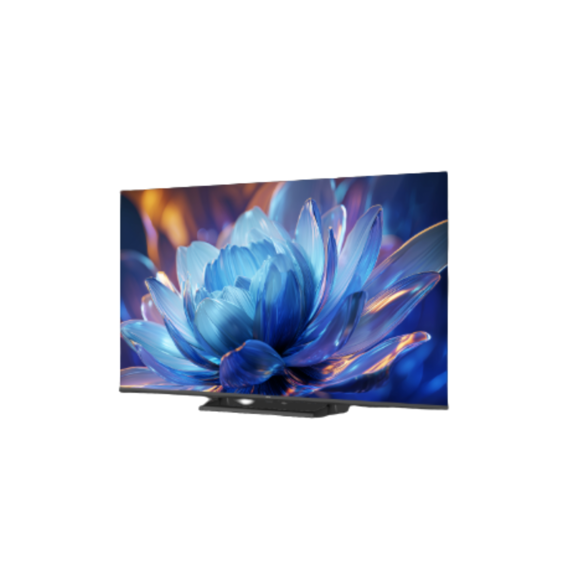 Slim bezel smart TV shown from the left angle